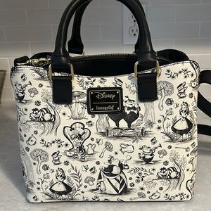 Loungefly Alice in Wonderland Line Art Allover Print Handbag